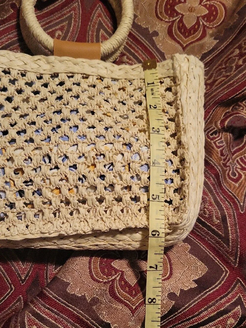 Tommy Bahama Kids Resort Collection Woven Straw Mini Top-Handle Bag. !